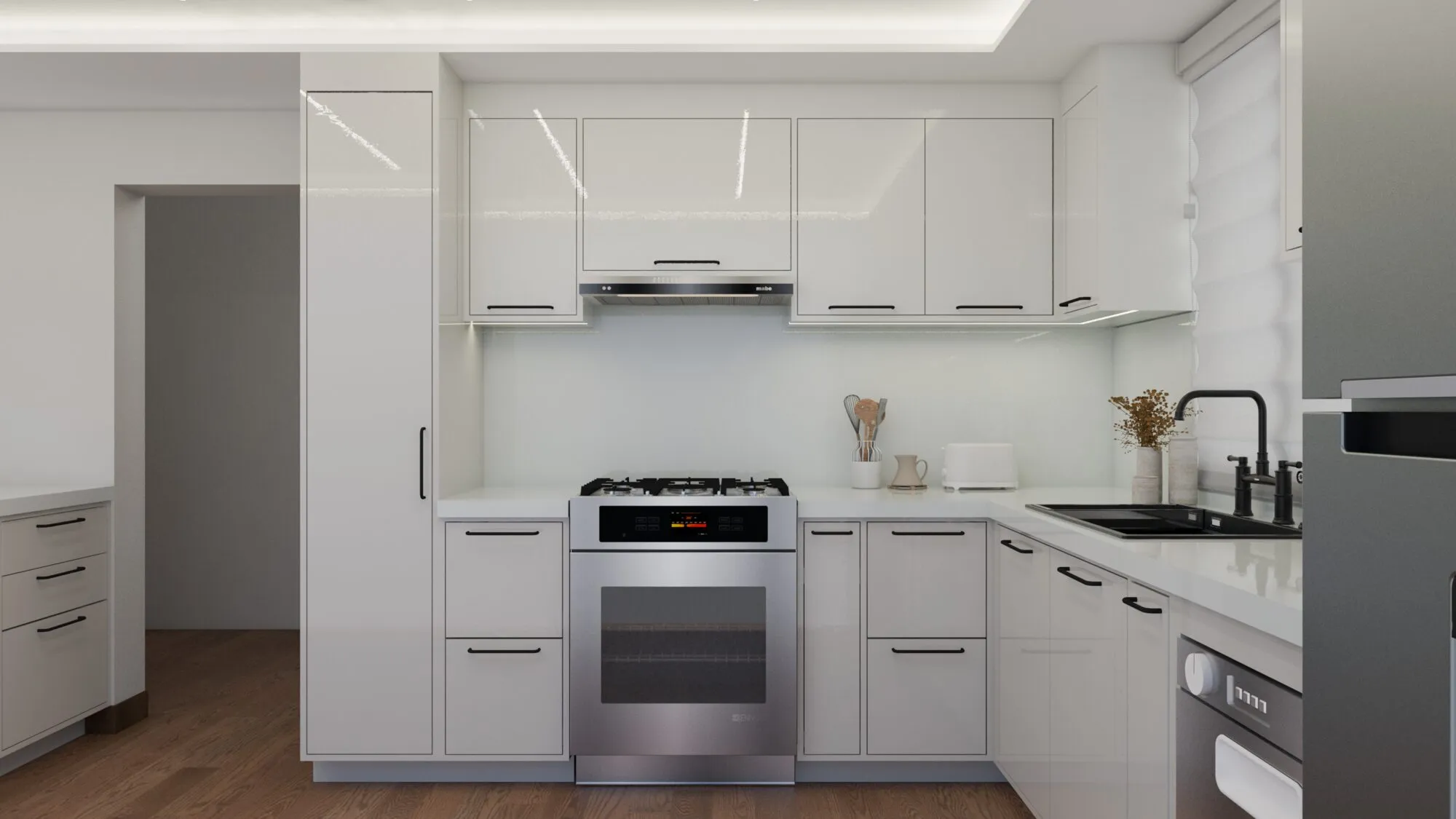 Marble & Walnut Kitchen — Kitchen by Duarte Cabinets & Design