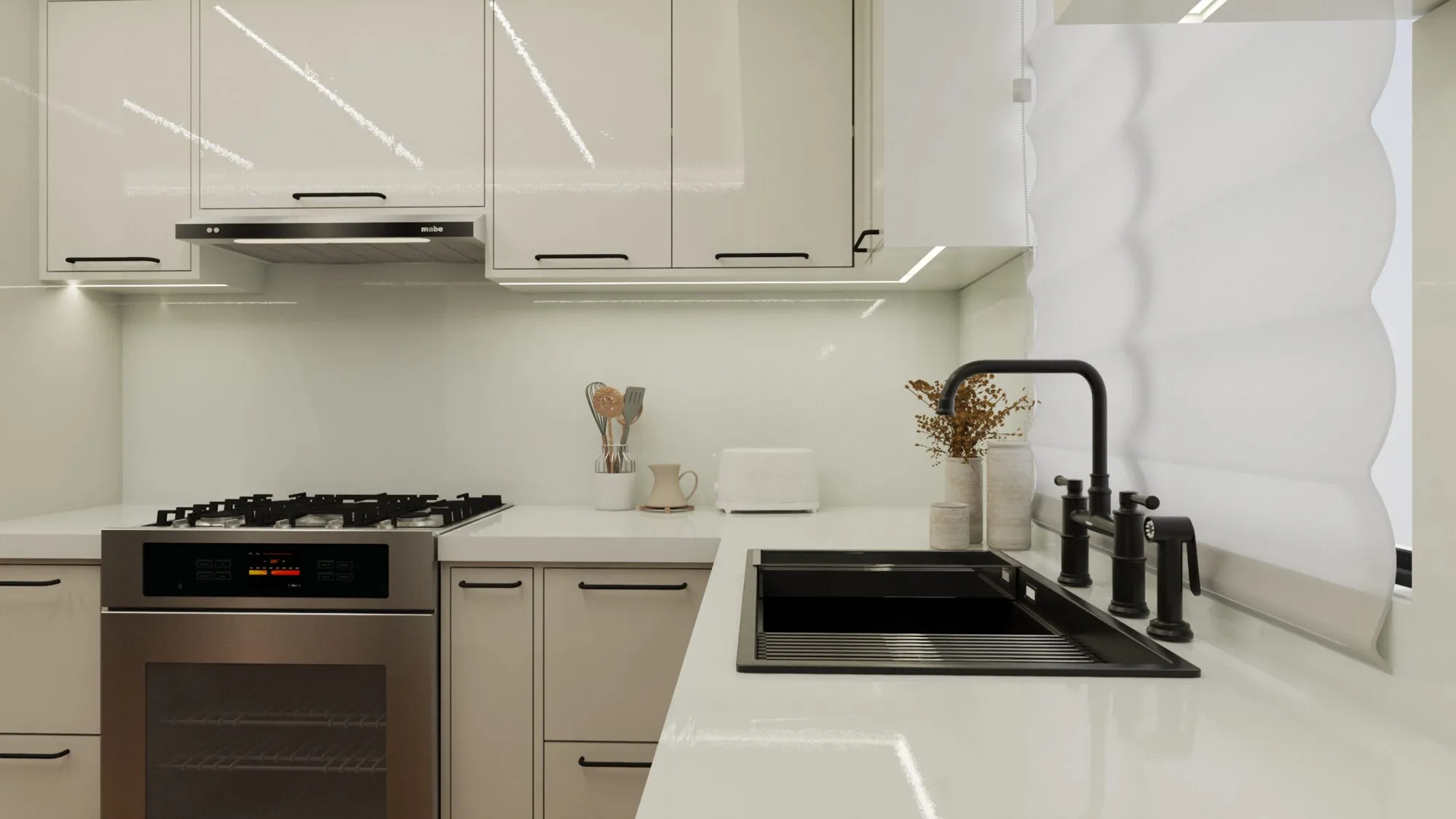 Marble & Walnut Kitchen — view 3